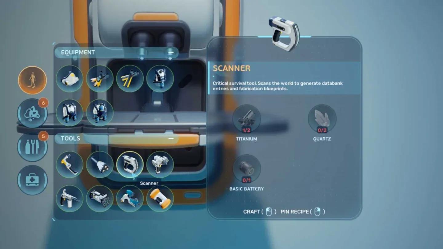 Scanner crafting requirements