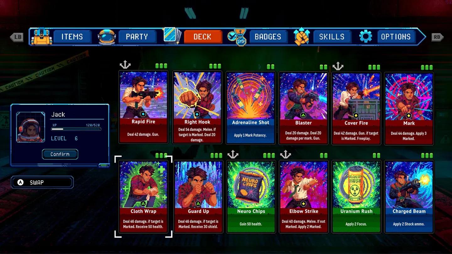 Party selection screen