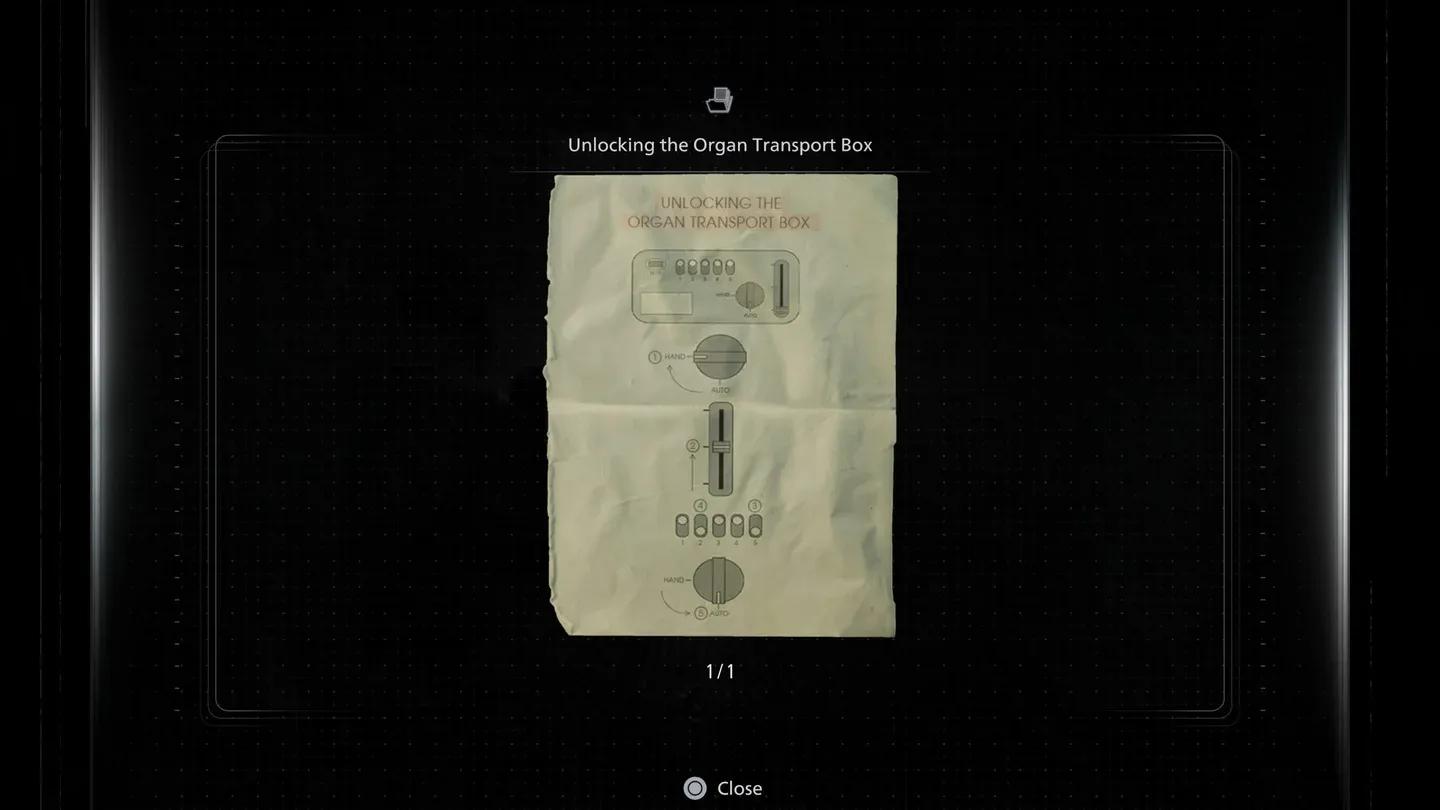 器官运输箱谜题