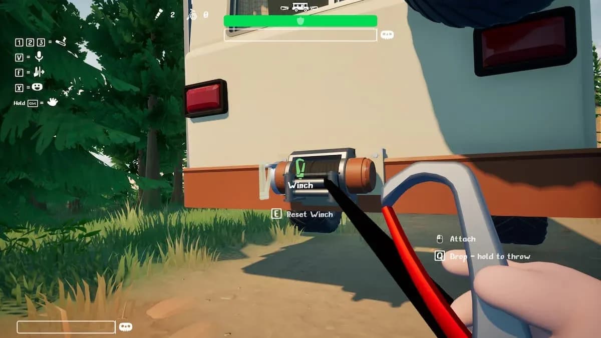 The winch system in action