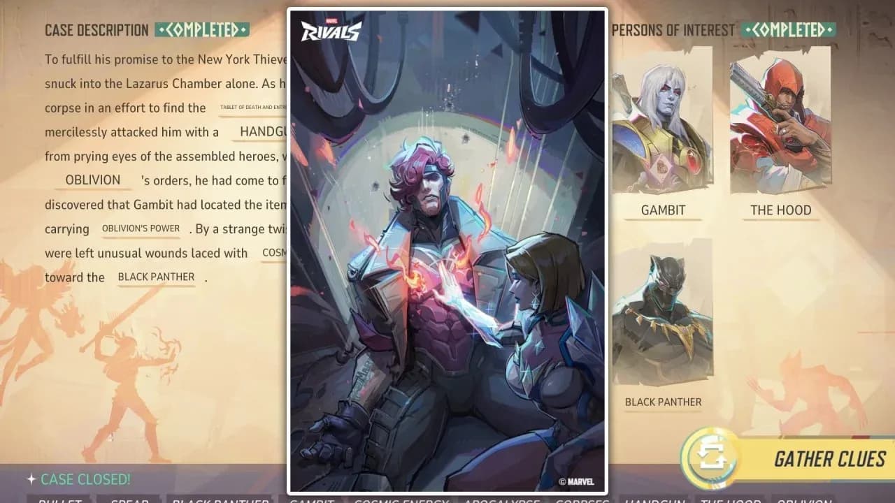 Gambit case solved result