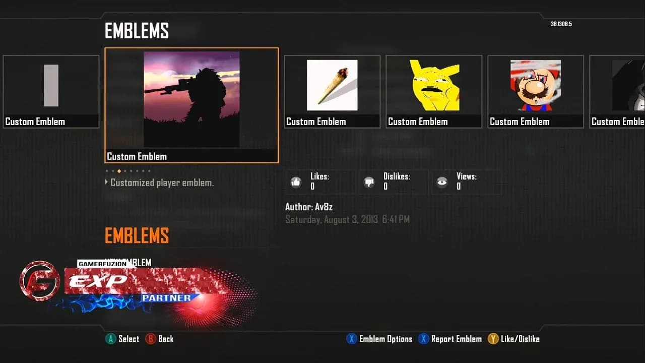 Emblem Editor slot selection