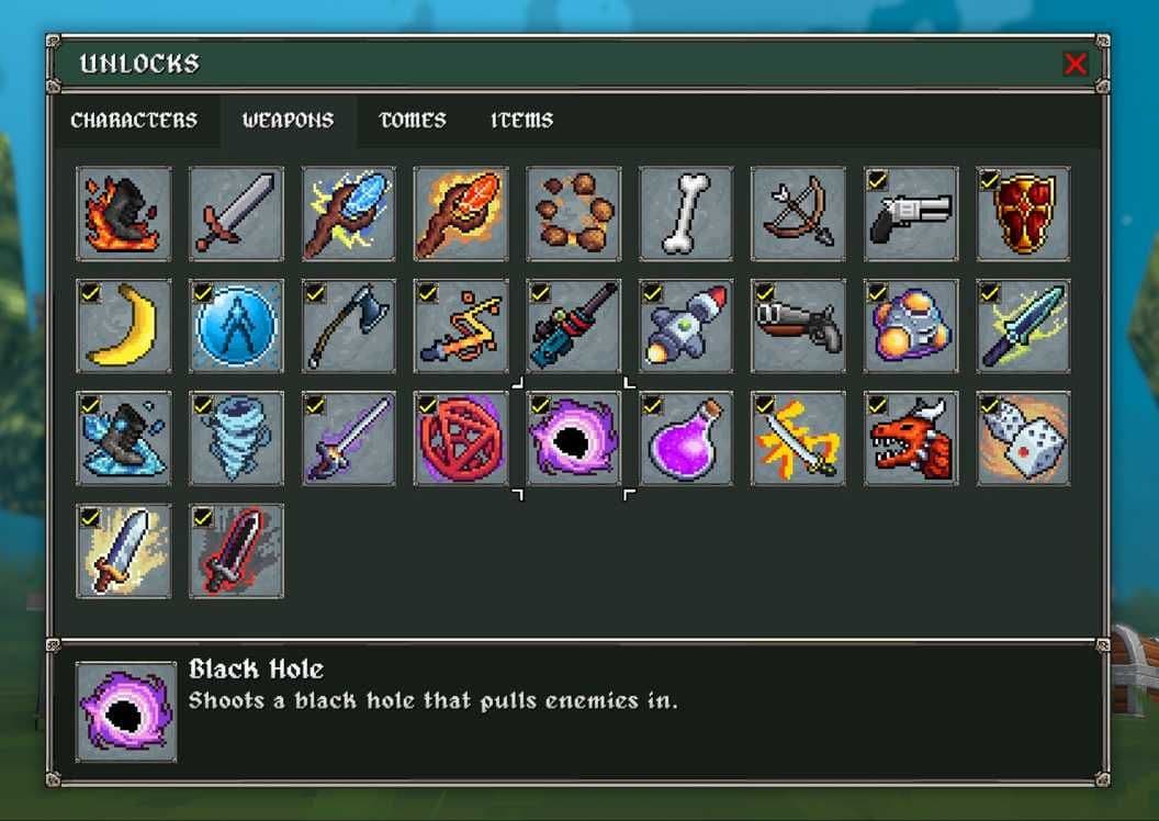 Weapon unlock requirements