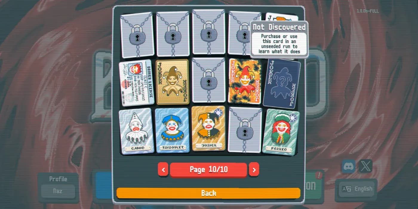 Joker lineup before Boss Blind