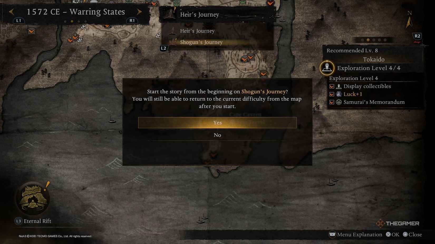 New Game Plus selection