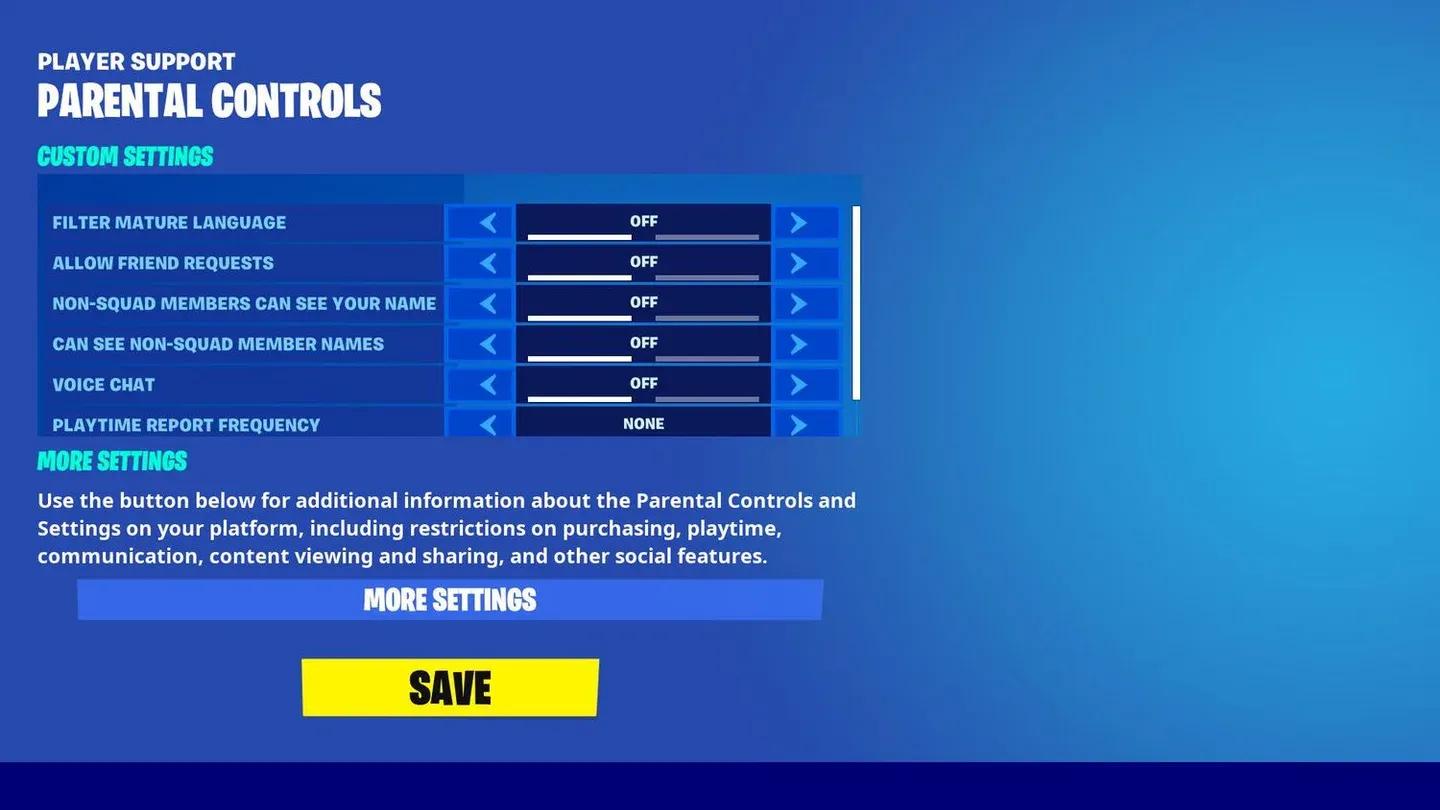 Fortnite chat privacy settings