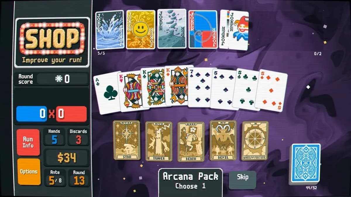 Tarot card enhances playing card