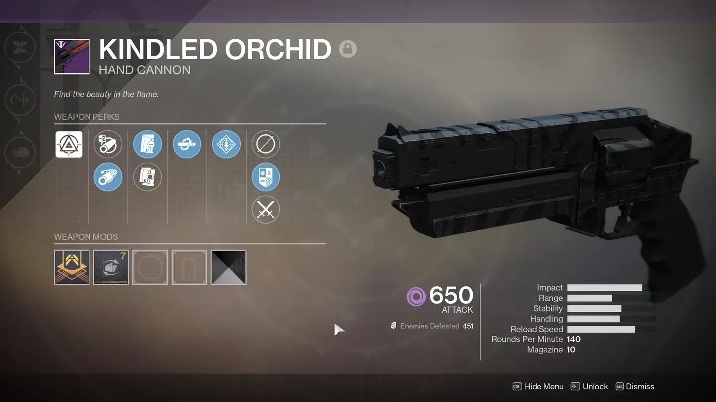 Kindled Orchid weapon detail