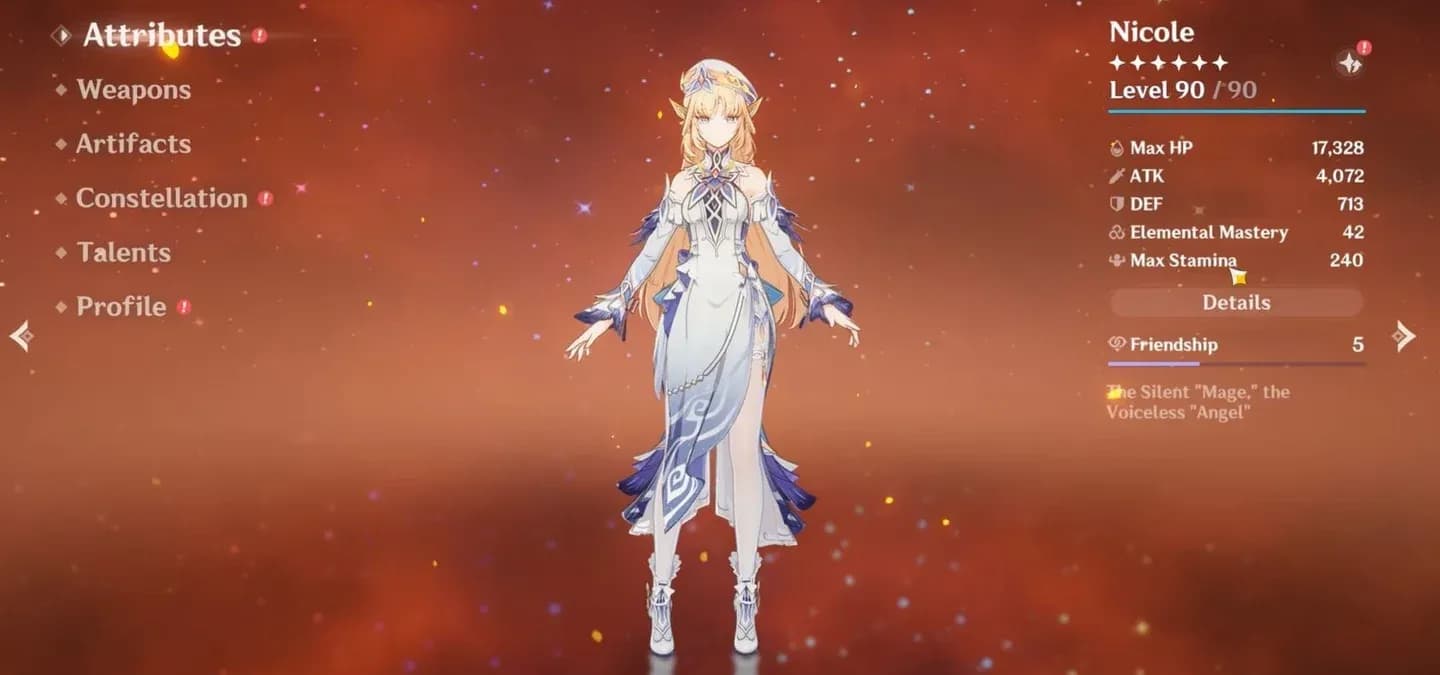 Nicole's Elemental Skill shield