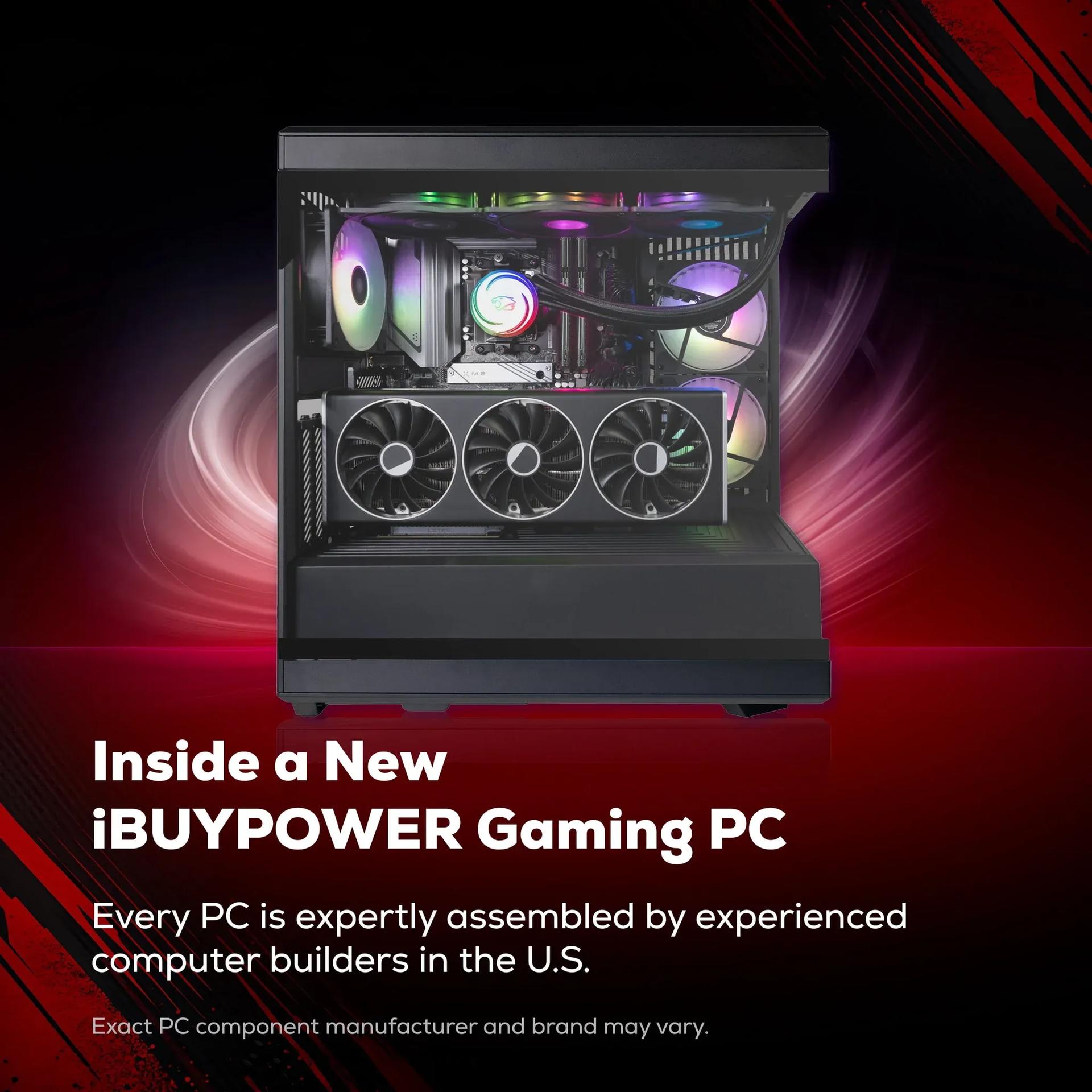iBUYPOWER Y40 Gaming PC Desktop - AMD Ryzen 9 9900X, NVIDIA GeForce RTX 5080 16GB, 32GB DDR5 RGB RAM, 2TB NVMe SSD
