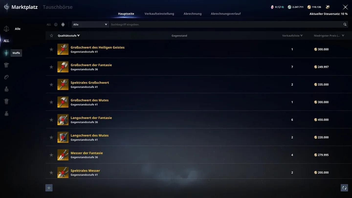 List items through the Market
