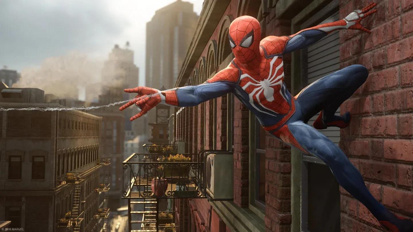 Spidey's web shooters in action