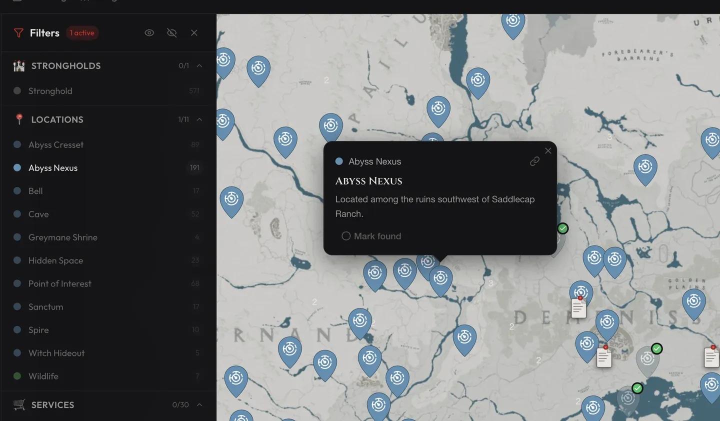 Set map filter to Environment