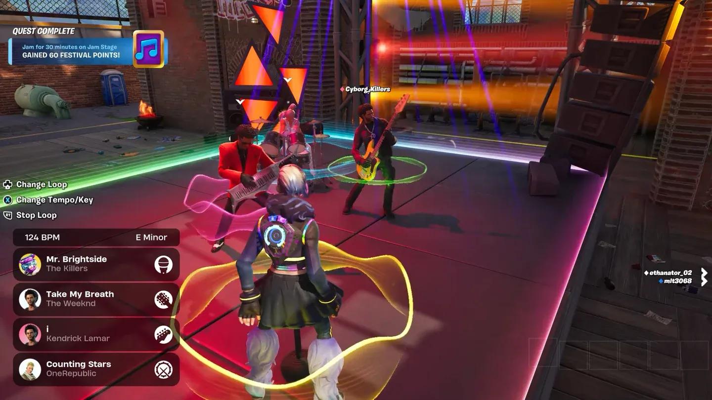 Fortnite'ta çok oyunculu jam session