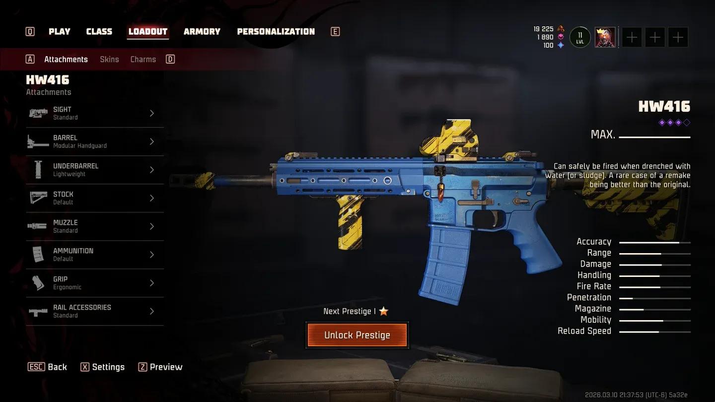 ACW-20 loadout selection