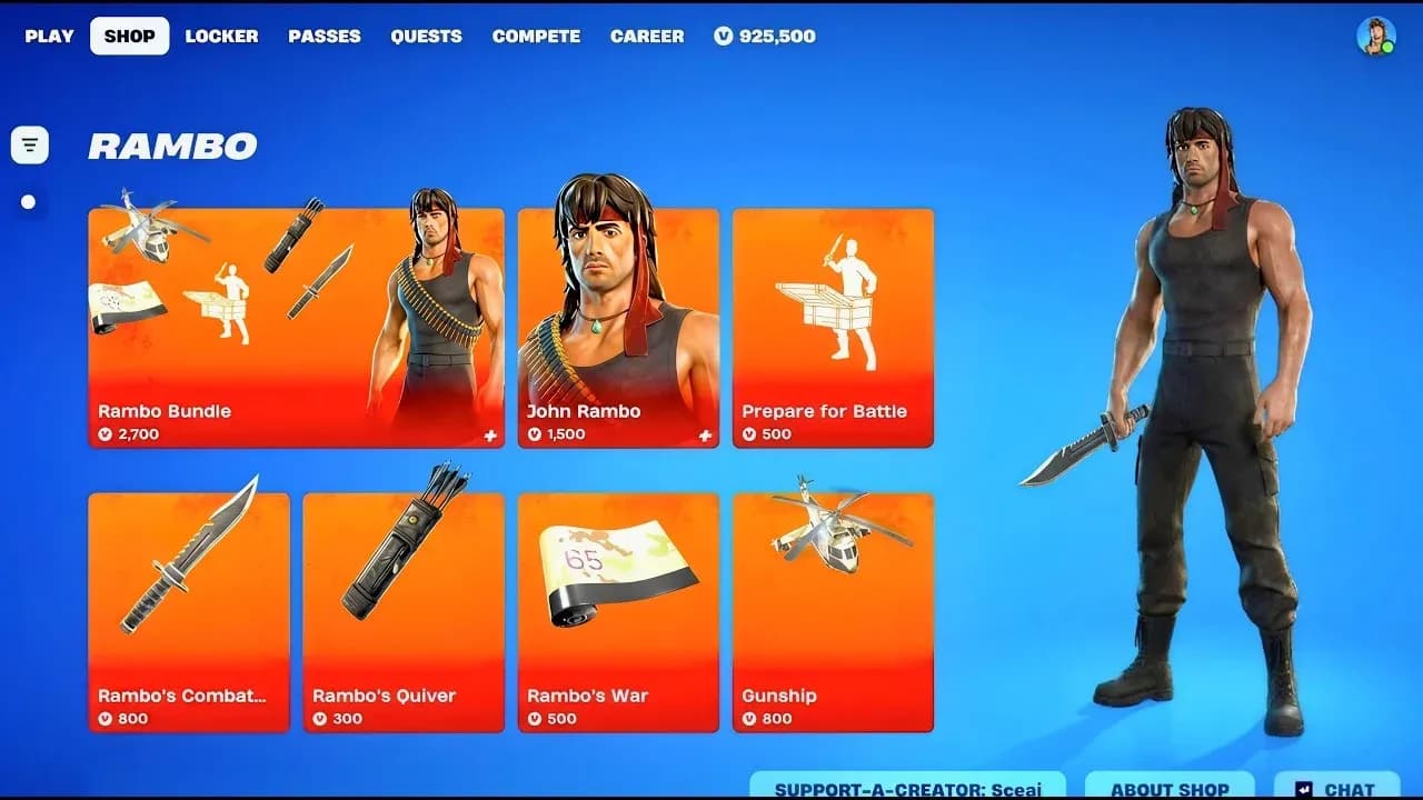 Full Rambo bundle cosmetics