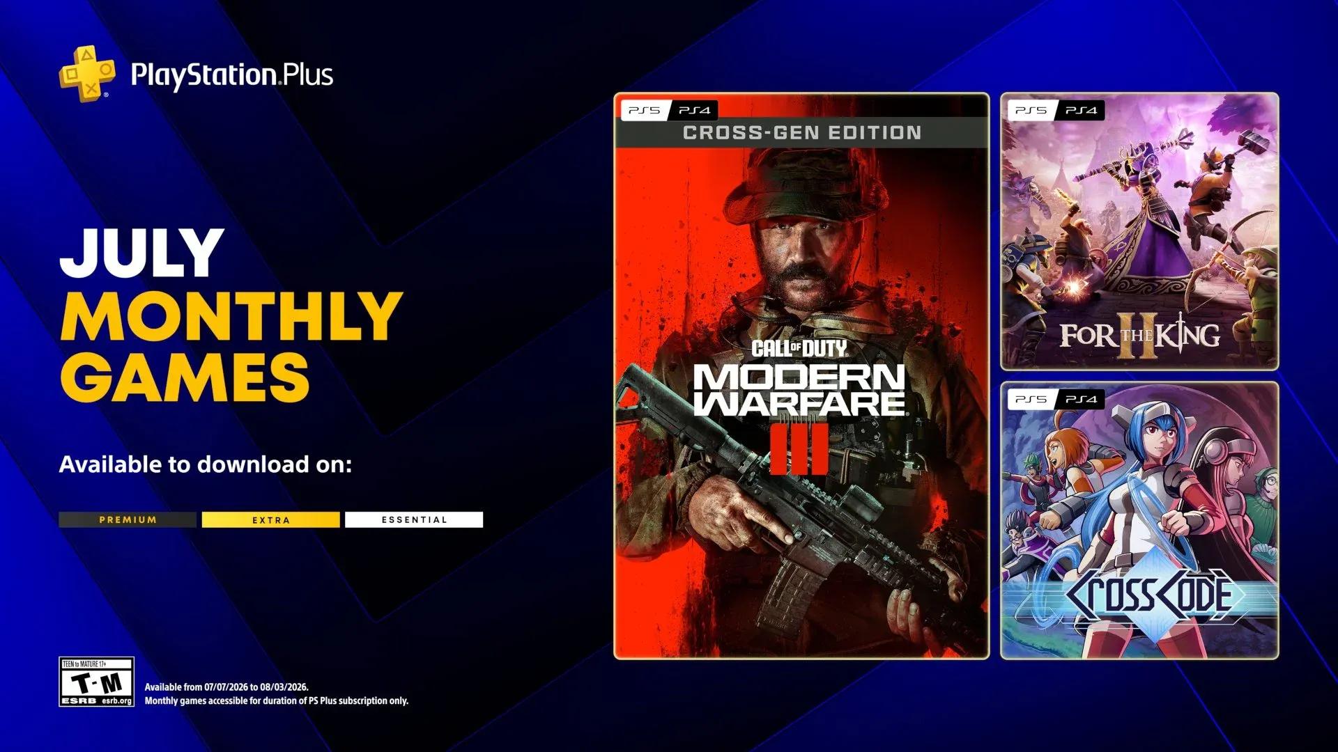 PlayStation Plus Monthly Games for July – Call of Duty: Modern Warfare III,  For the King II, CrossCode – PlayStation.Blog