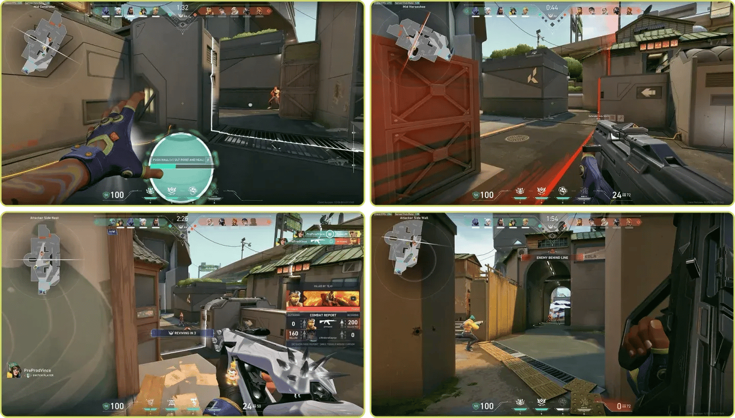 Knockout's center wall divides play