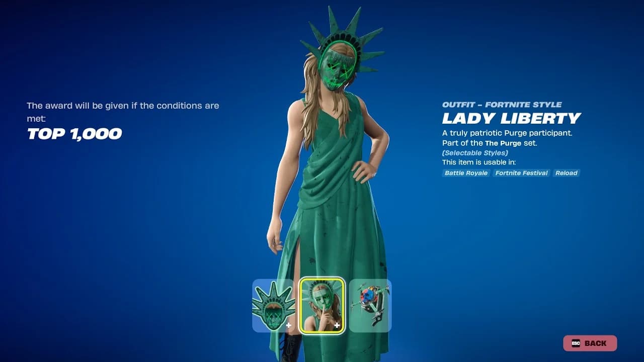 Fortnite Lady Liberty Purge Skin: How to Get It Free