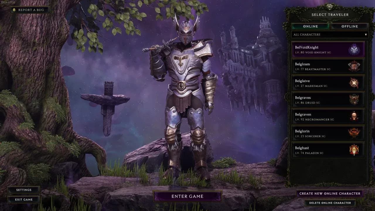 มุมมอง Passive Tree ของ Void Knight