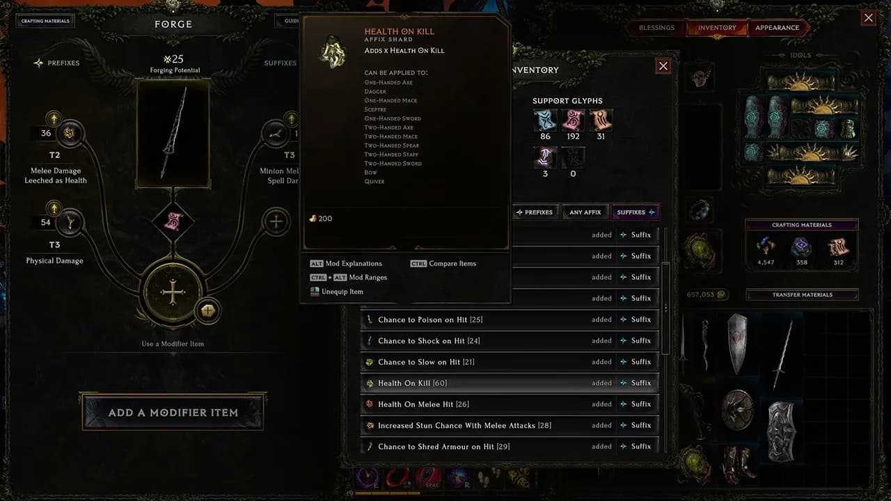 Rune of Corruption item crafting