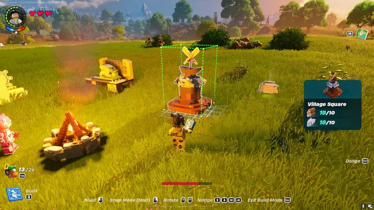 Village Square placement screen