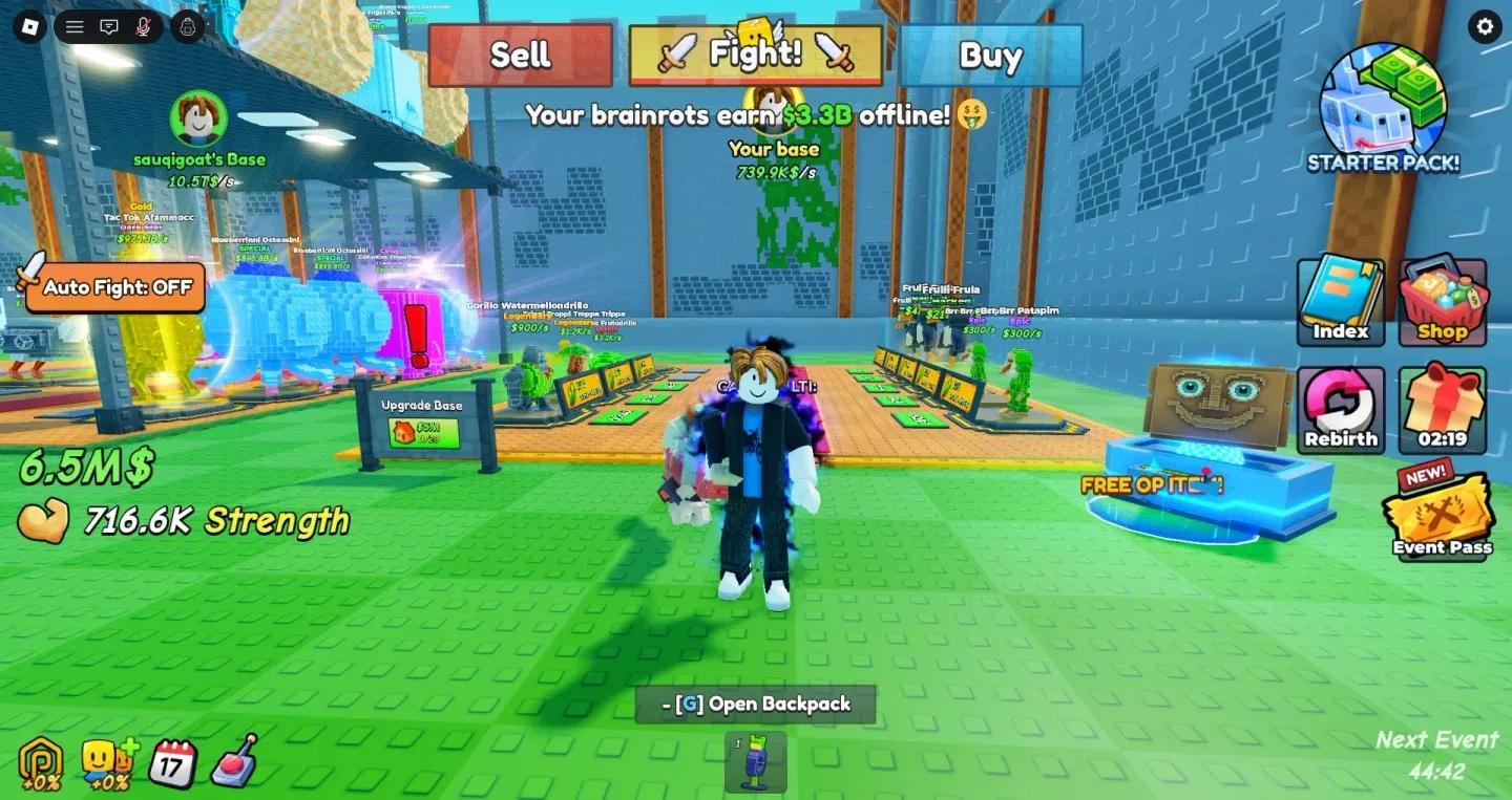 Shop button on the right side