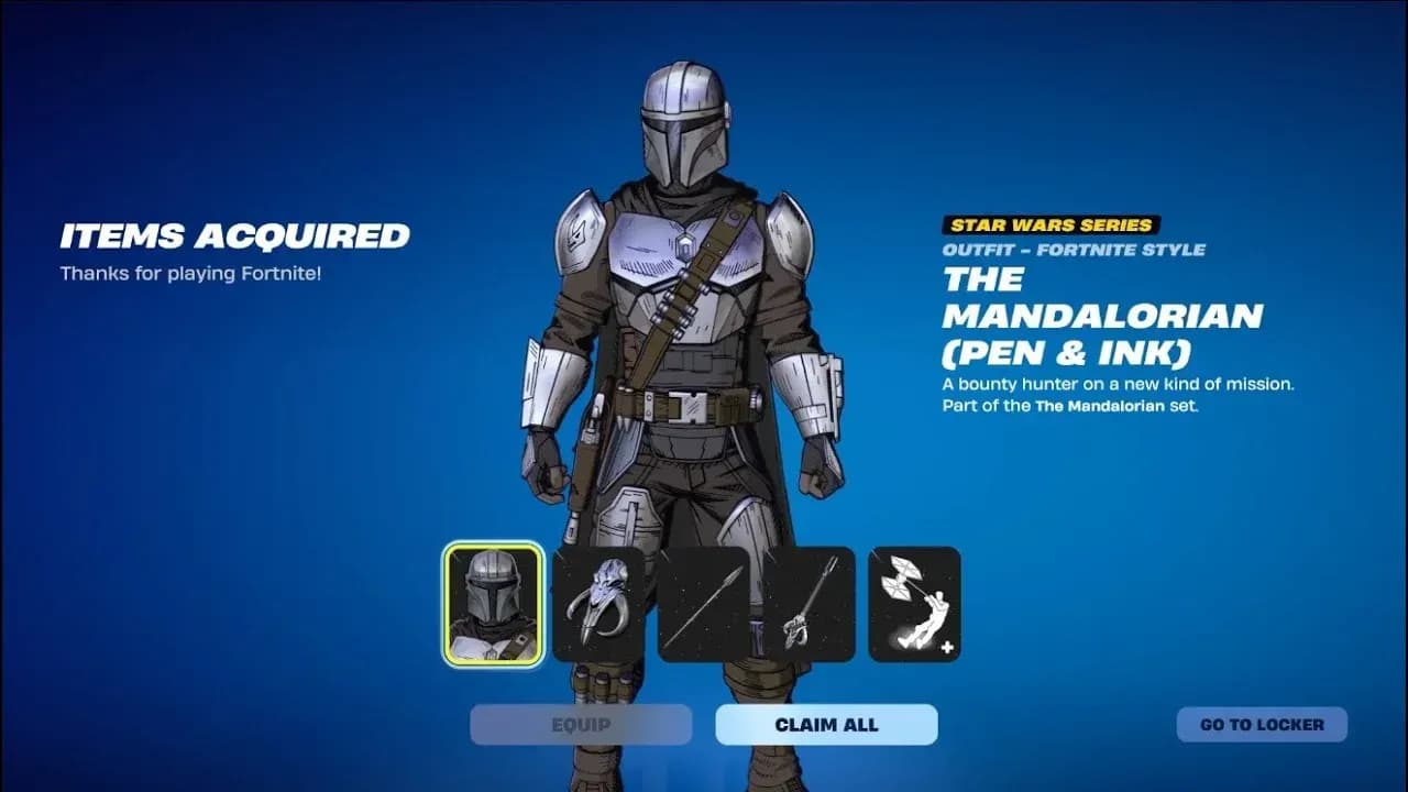 Fortnite Guide: How to Get a Free Mandalorian Pen & Ink Skin