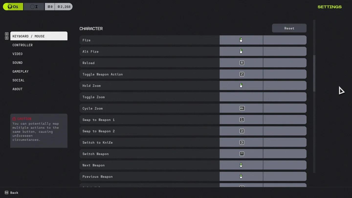 Marathon keyboard controls screen