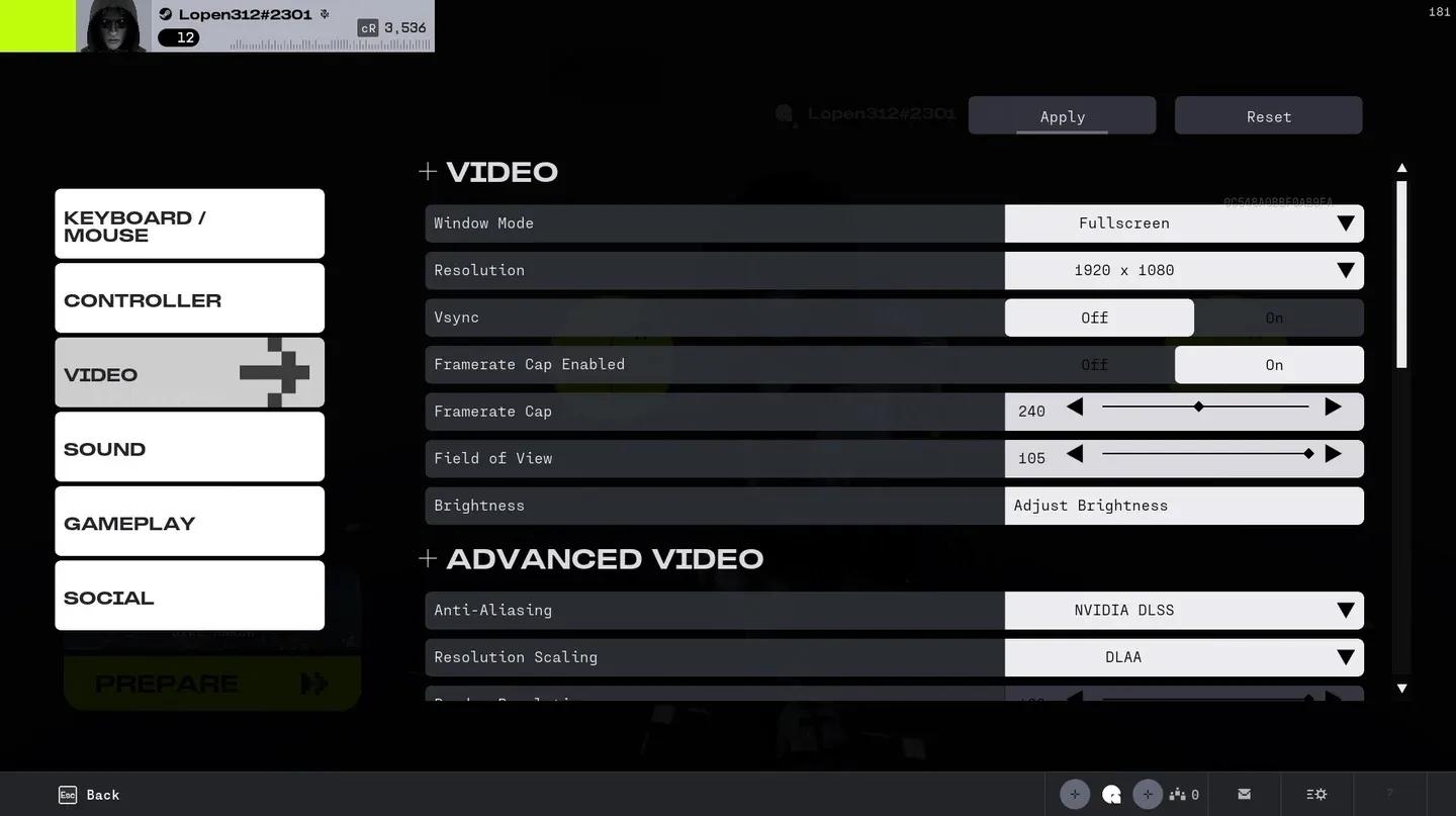 Panel de configuración gráfica de Marathon