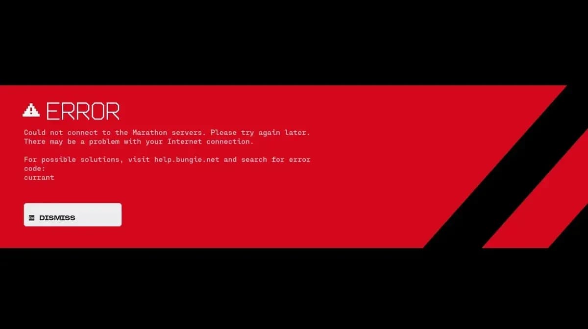 Marathon Currant error screen