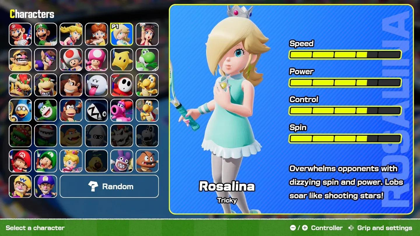 Full character select roster