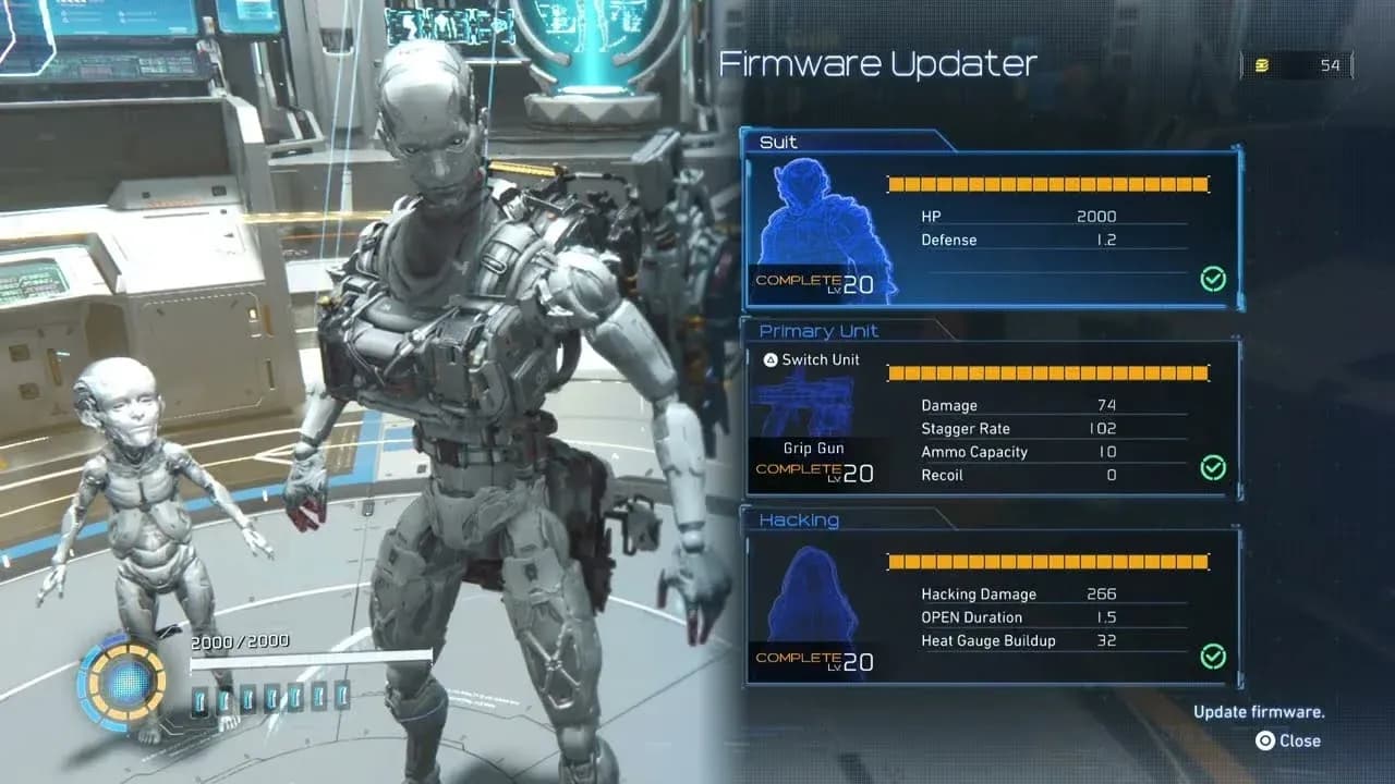 Firmware Updater stat screen