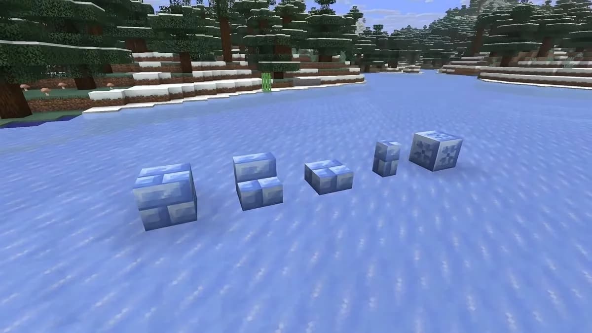 Packed Ice Bricks erhalten ein Packed Ice Crafting-Rezept im 2x2 Raster