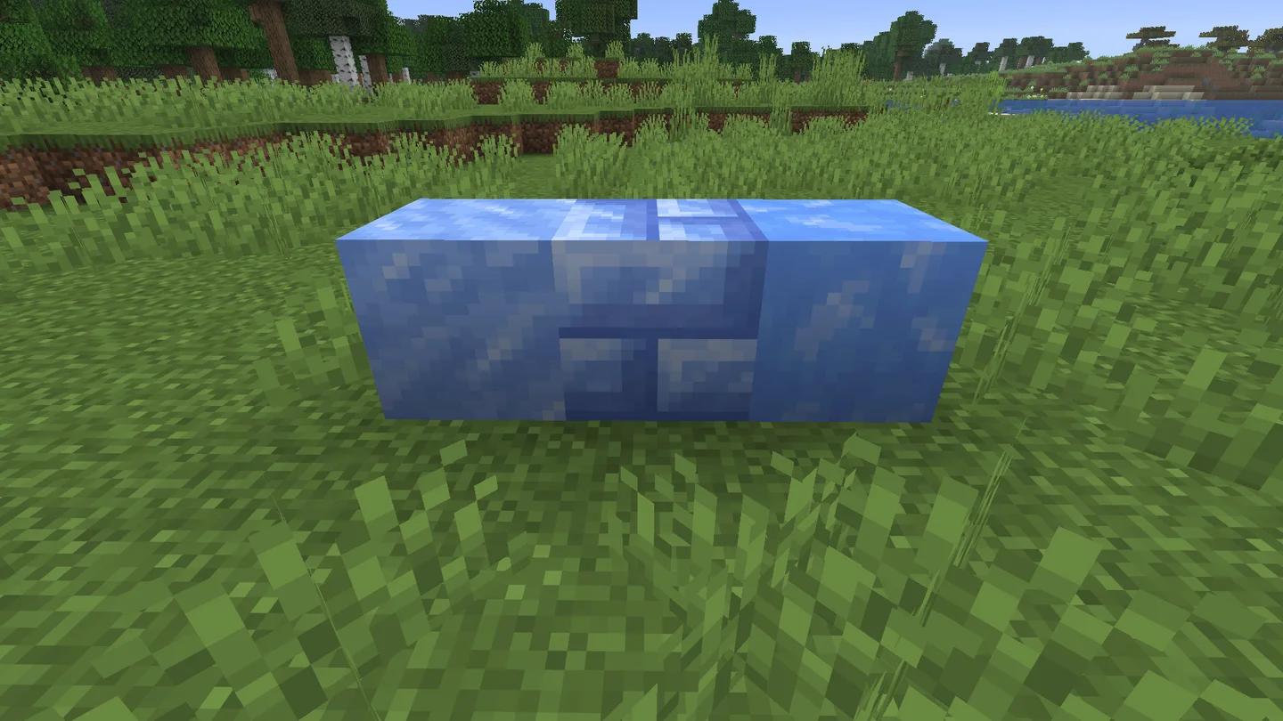 Chiseled Packed Ice zeigt den gemeißelten Block mit Muster