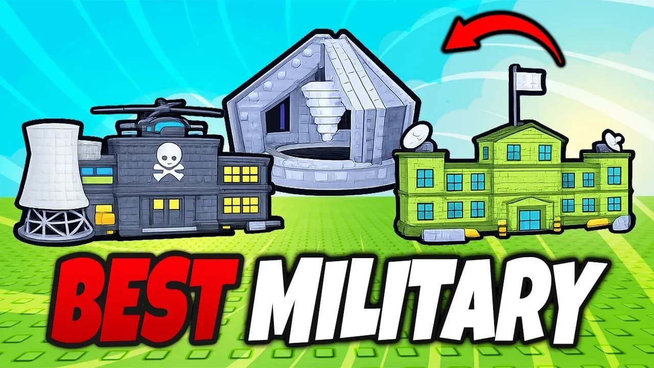 ALL MILITARY BUILDINGS in MINI WAR Roblox - Army Progression