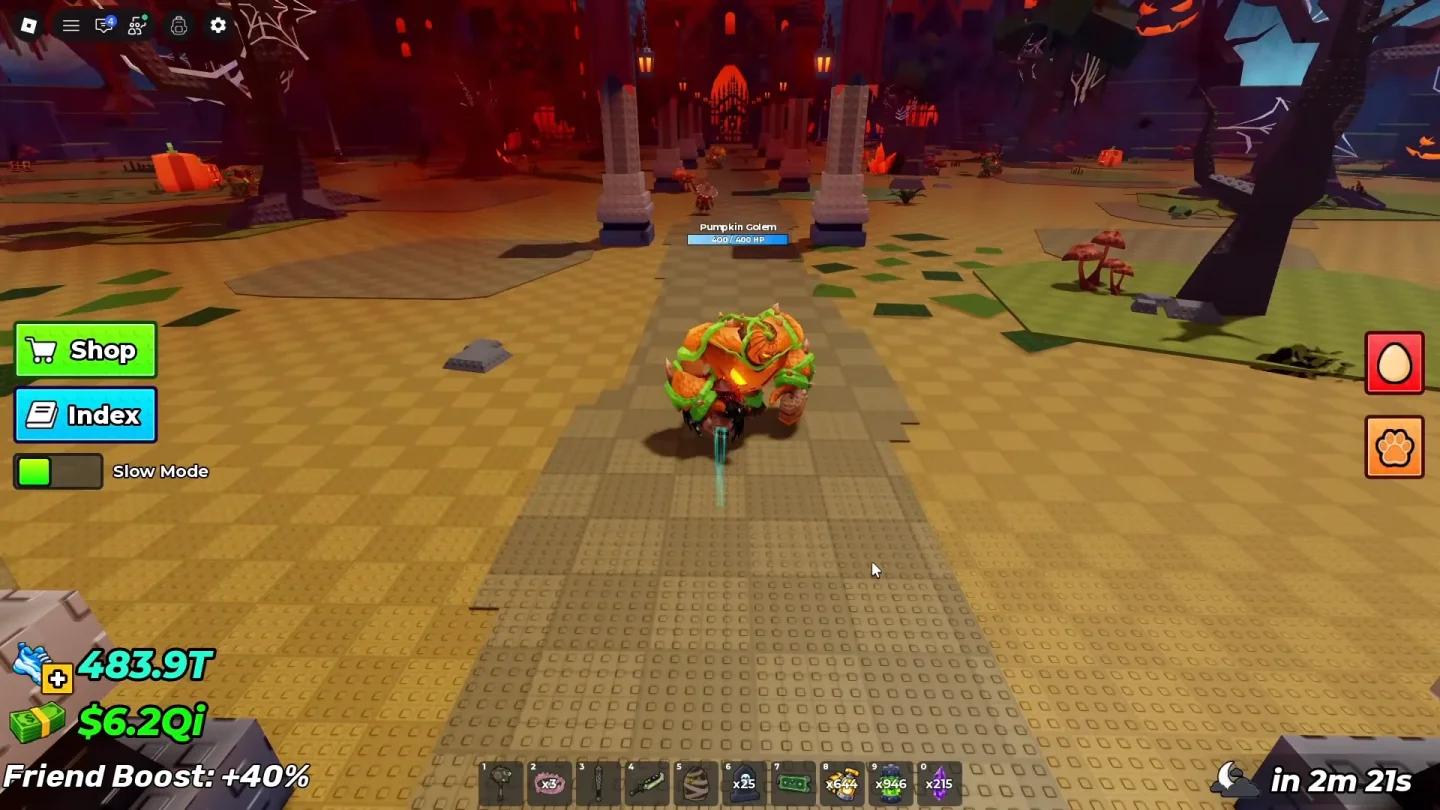 Mini War alle 15 Kürbisse Halloween Event beim Market Board