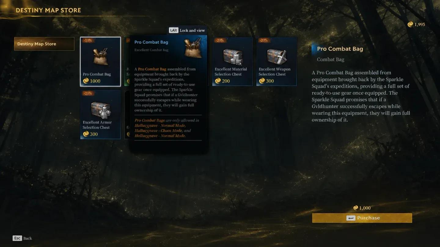 Echo of Fate buys Pro and Advanced bags