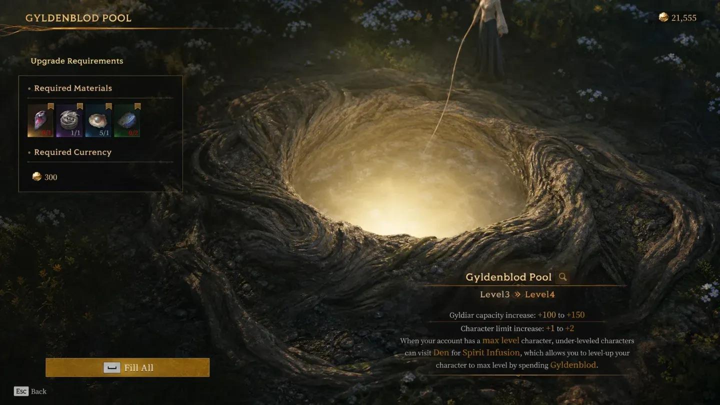 Spirit Infusion costs 3,600 Gyldenblod