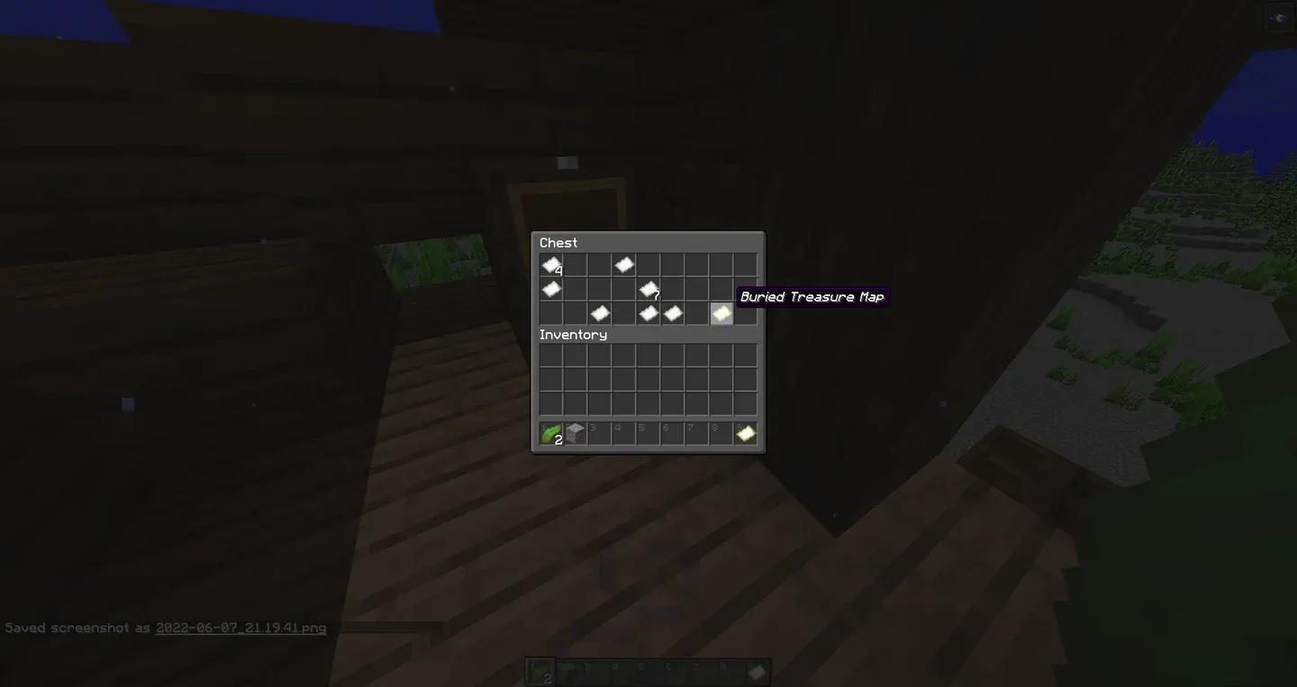 Map chest with treasure map
