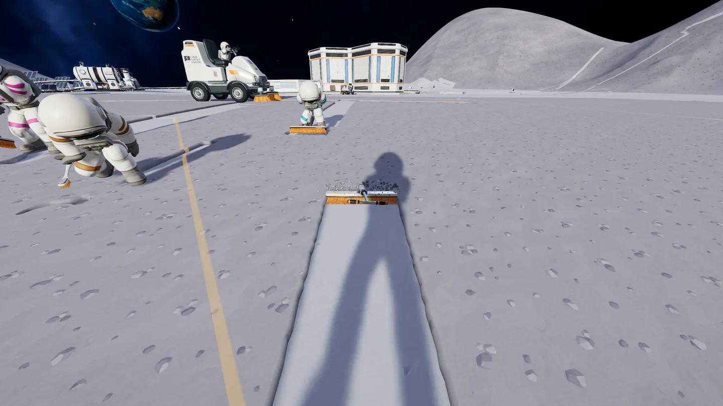Moon Sweepers beginner moon map showing orange blue and green sectors