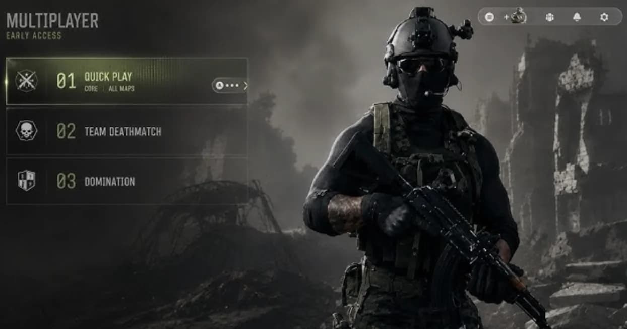Pantalla de configuración de cambio de región de la cuenta de Activision para el acceso anticipado de MW4