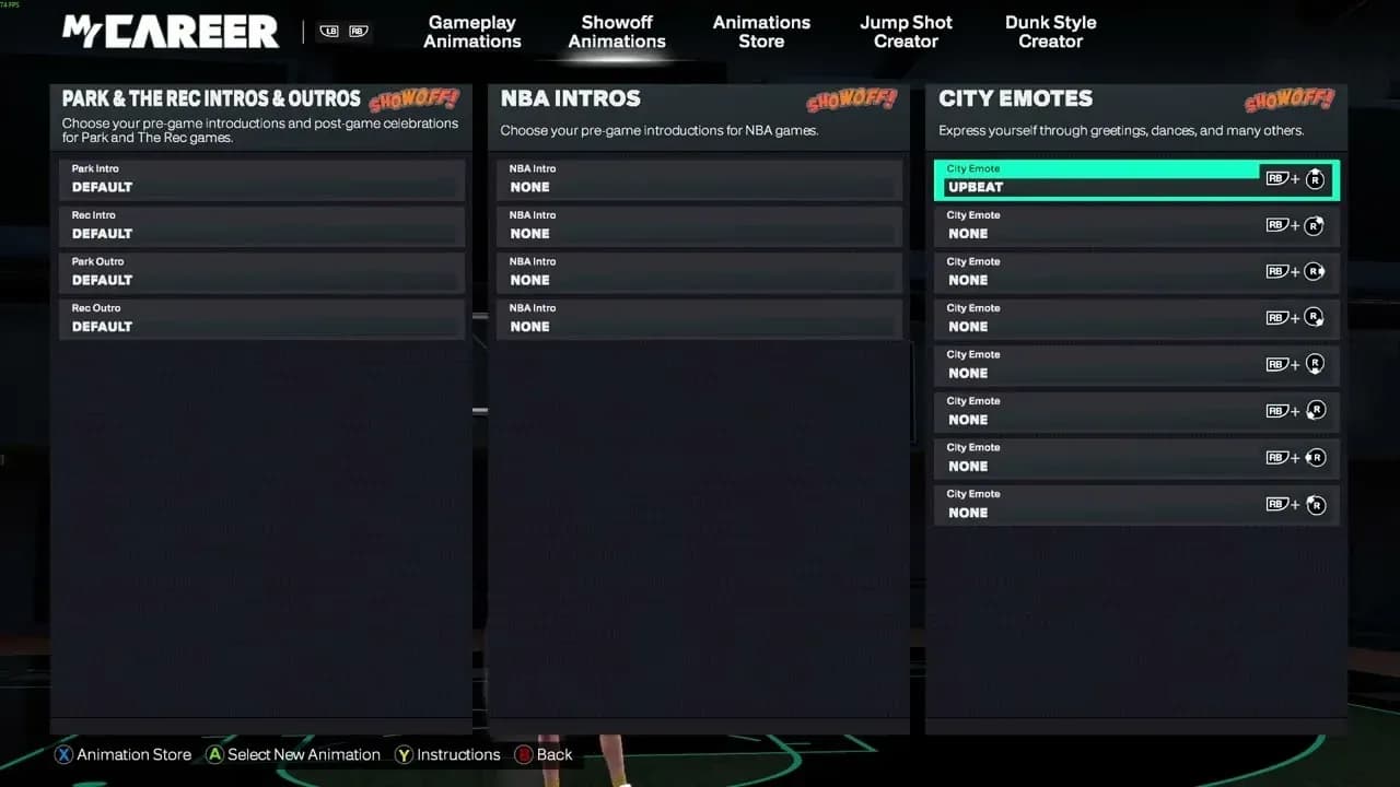Emote wheel in The City