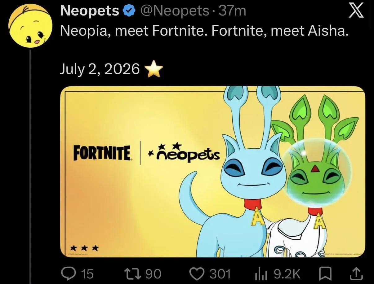 Aisha companion coming to Fortnite July 2nd : r/neopets