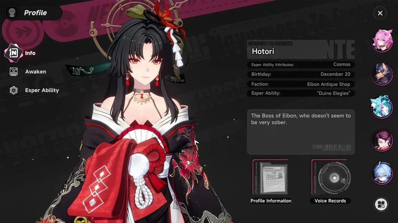 Ascend character tier screen