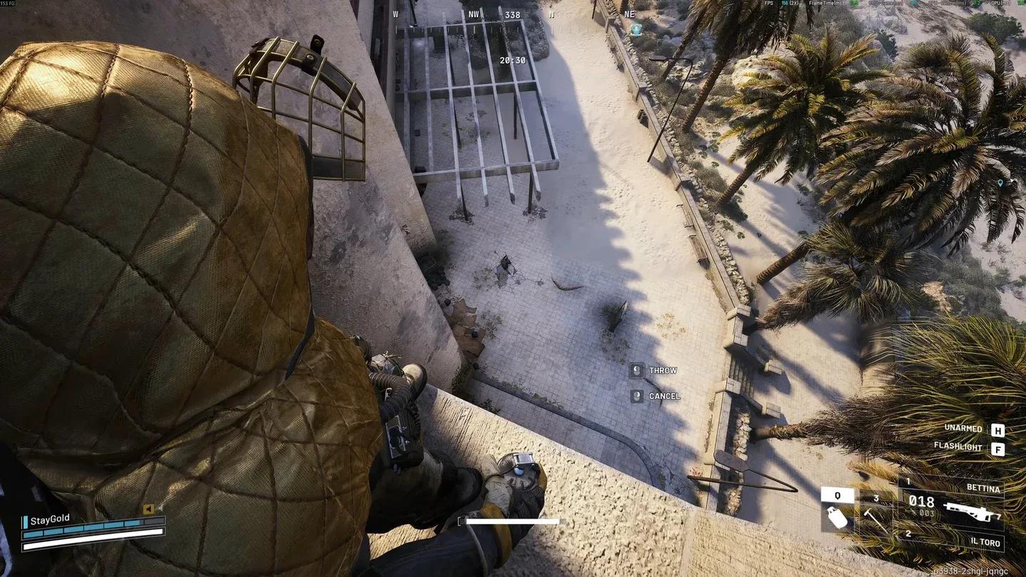 Tappeto ammortizzante dispiegato e pronto