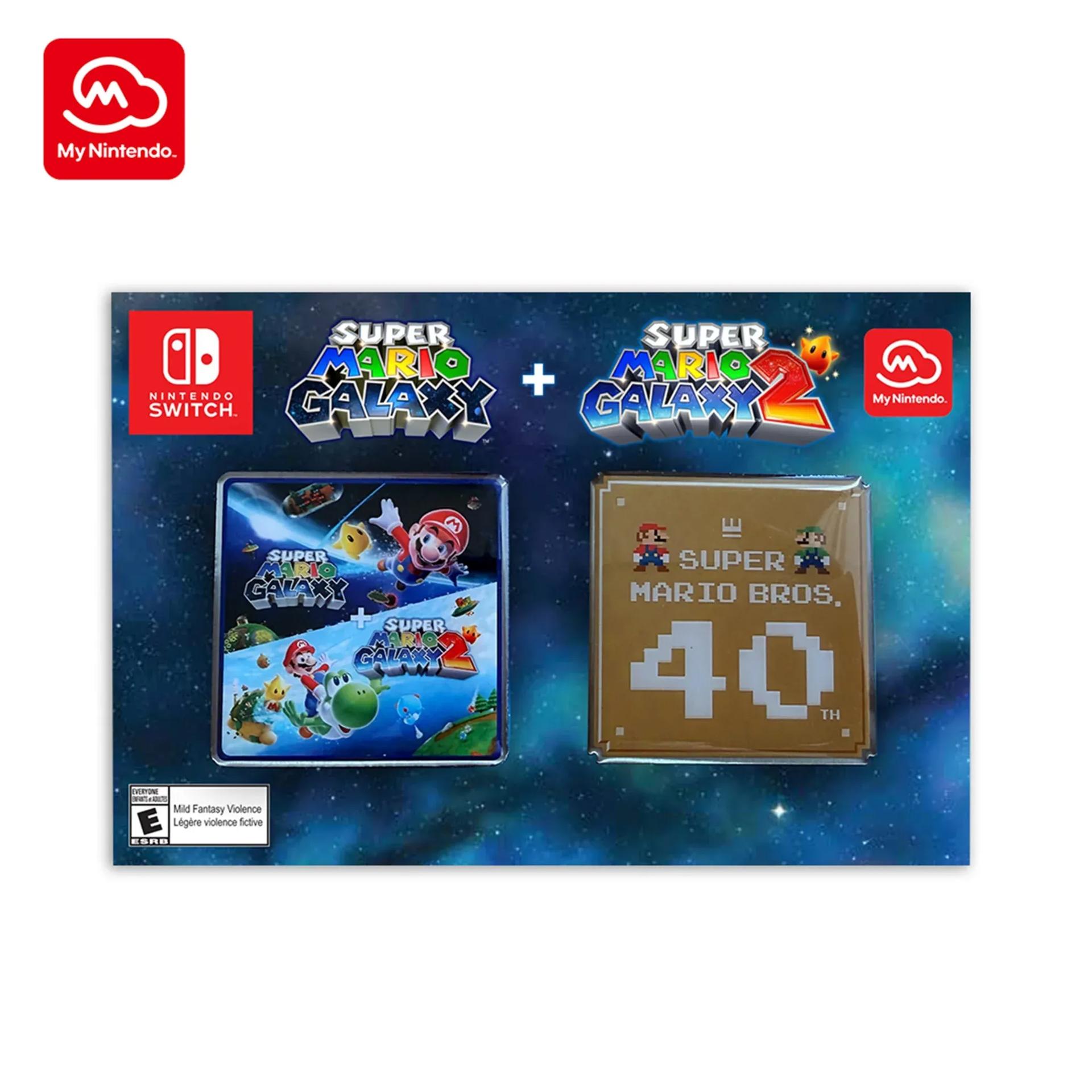 Super Mario Galaxy™ + Super Mario Galaxy 2 / Super Mario Bros.™ 40th Anniversary Pin Set - Nintendo Official Site