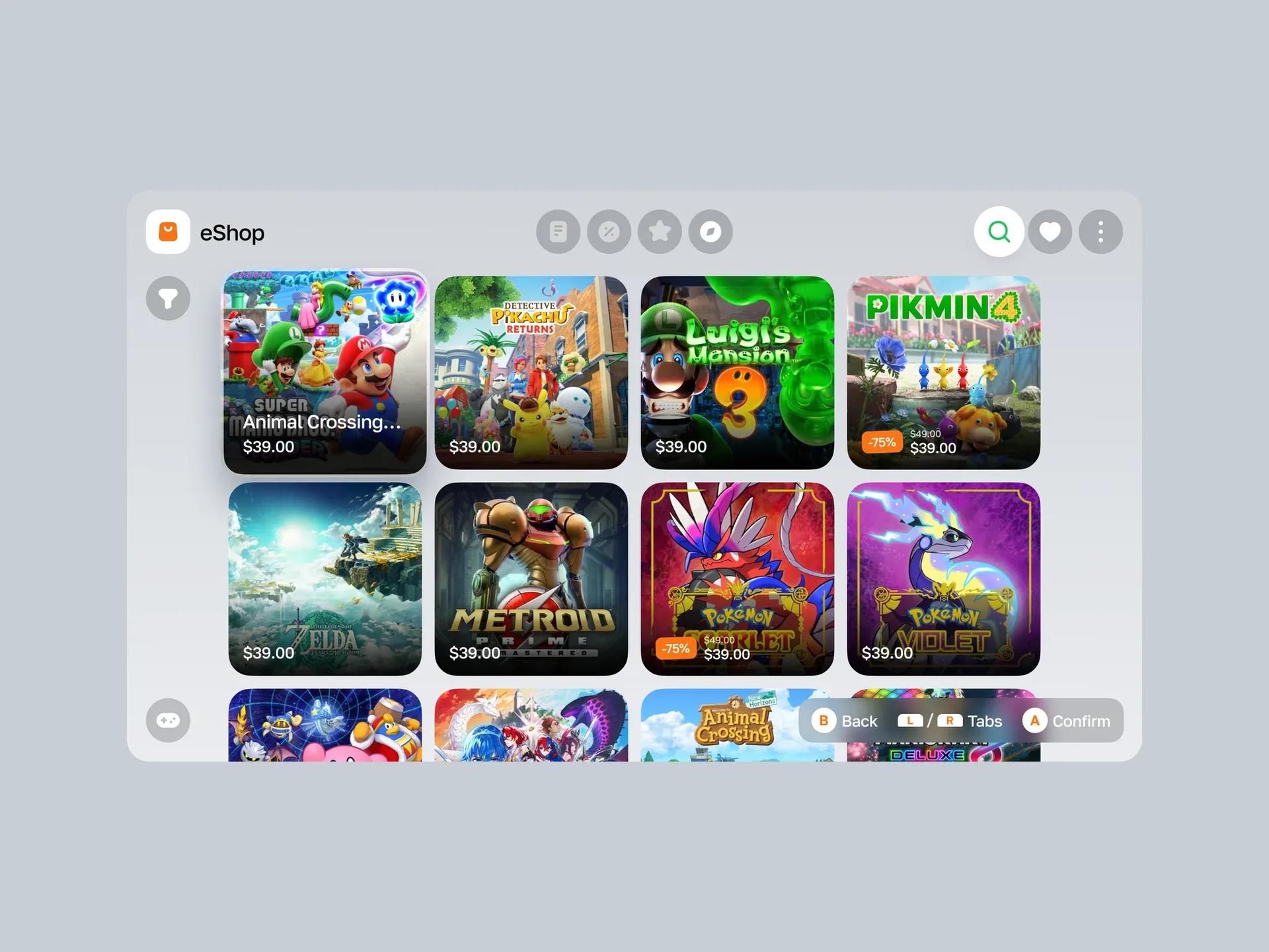 Nintendo Switch UI Redesign / eShop by ...