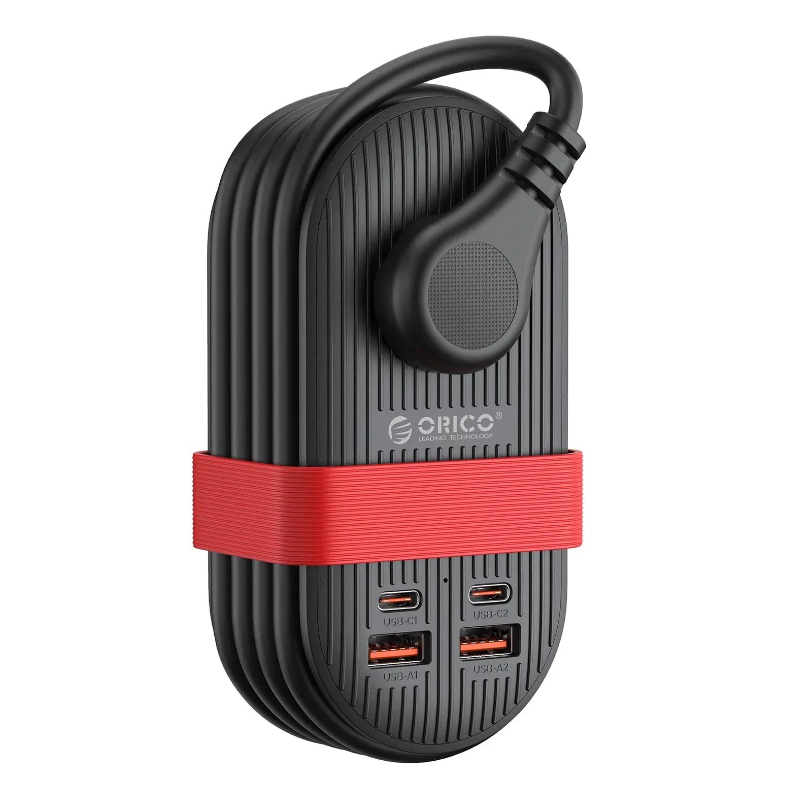 ORICO 65W 7-in-1 Portable Travel Power Strip with USB Ports – 4.4ft Flat  Plug Extension Cord with 3 AC Outlets, 2 USB-A, 2 USB-C , Cruise Ship ...