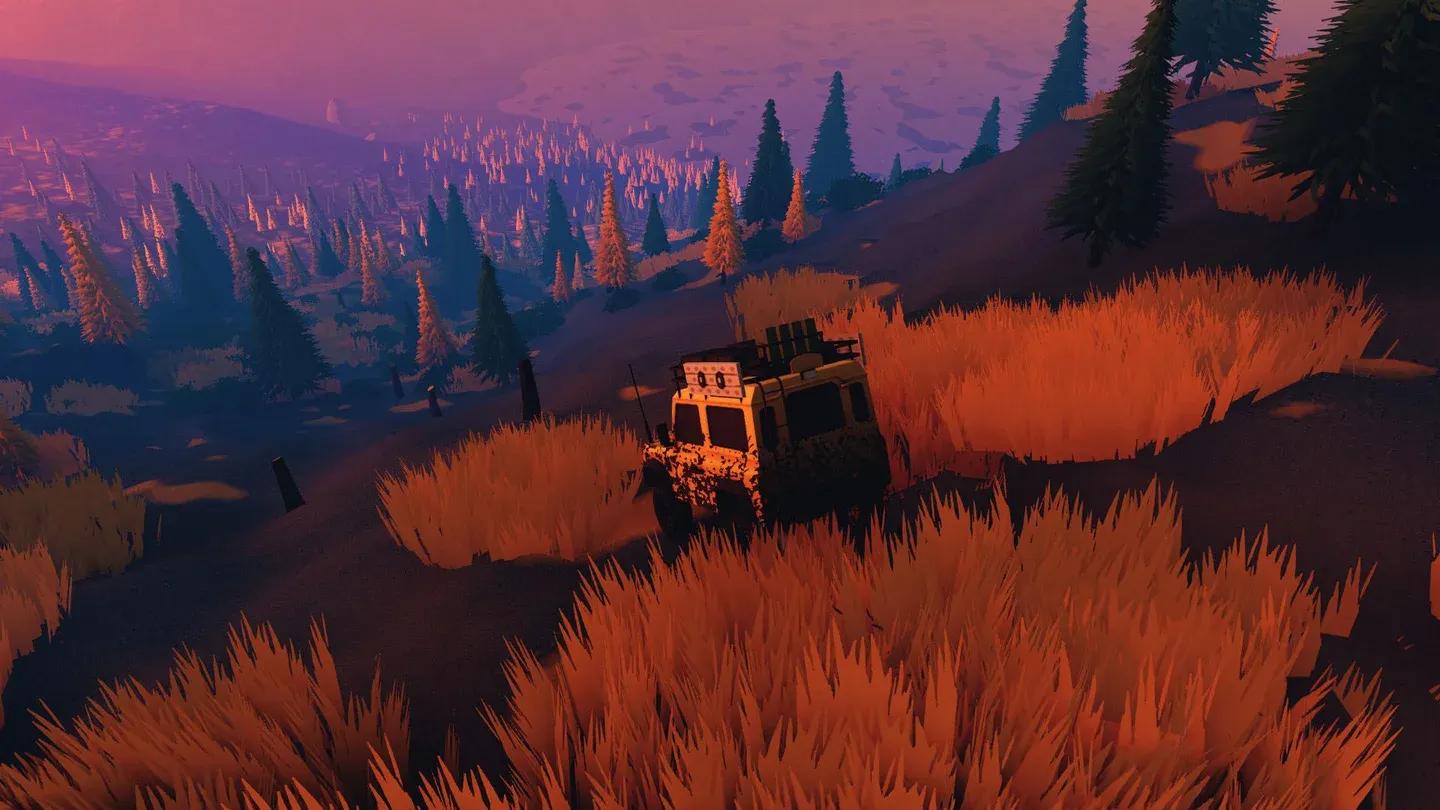 Over the hill storm weather effect on off-road terrain